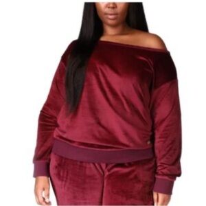 MICHAEL MICHAEL KORS Plus Size Velour Off-The-Shoulder Top